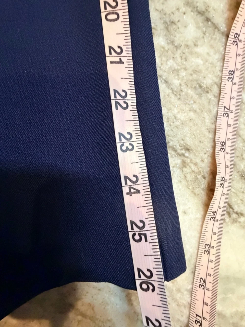 Alfred Dunner Pull On Pants Women Size 12 Navy Elastic Waist Dress Slacks